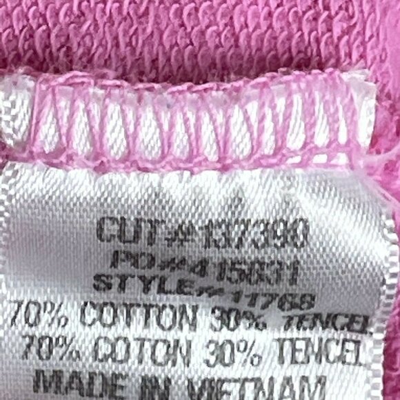 XCVI Style 11768 Pink Hoodie Women's sz XS Deep Scoop Neck L/S Fleece Sweatshirt - Picture 4 of 4